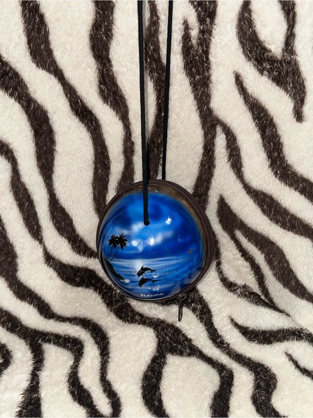 Blue Hawaiian Dolphin Sphere Crossbody Coconut Bag